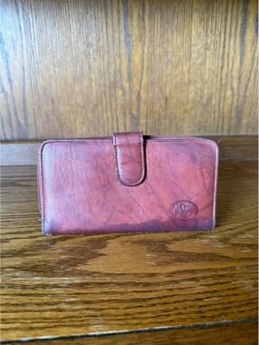 Vintage Buxton Leather Organizer Wallet Checkbook Clutch Top Grain Cowhide